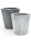 Tapered round galvanised plant containers Tapered round galvanised plant containers